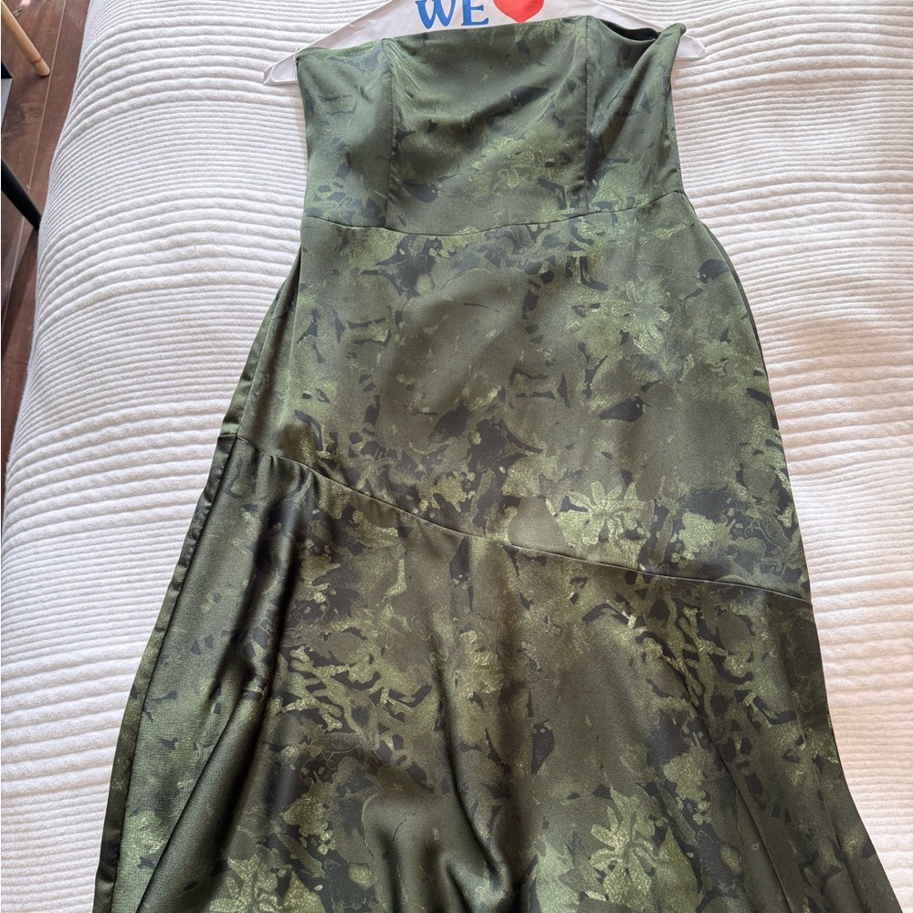 Park & Fifth Olive Green Strapless Dress
